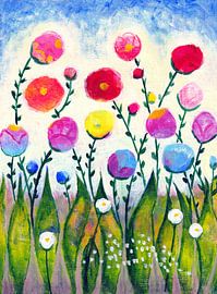 Fleurs d'été dans le vent sur Marjolein Brokke