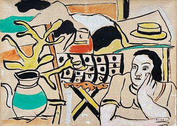 Fernand Léger, Een bruine vrouw en een gele plant, 1949