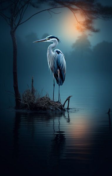 Fischreiher am See von fernlichtsicht