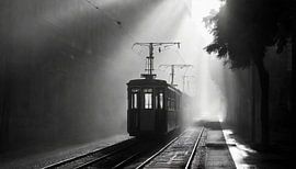 Lissabon in de ochtend met mist