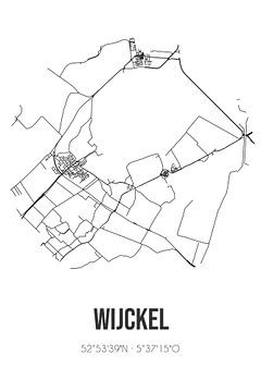 Wijckel (Fryslan) | Map | Black and white by Rezona