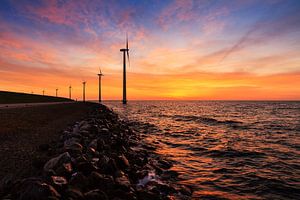 Markermeer windmolens by Dennis van de Water