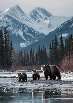 Grizzlyberen in het wild