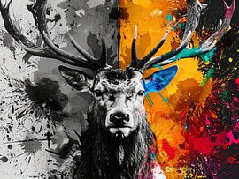 Hirsch Albert – Streetart trifft auf moderne Farbkunst von Shadow Wood Art