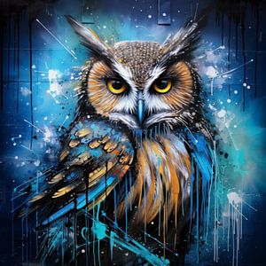 Magische Eule als Graffiti