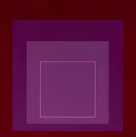 Josef Albers - Hommage an den Platz, rot, violett, hohe Auflösung von Vivanne
