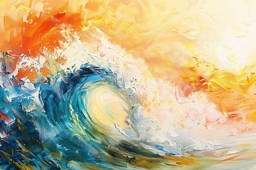 Abstracte golf in kleurrijke zonsondergang