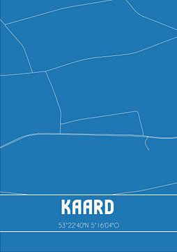 Blauwdruk | Landkaart | Kaard (Fryslan) van Rezona