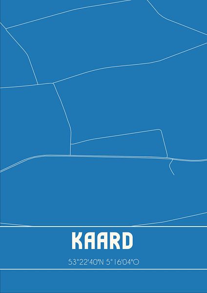 Blueprint | Map | Kaard (Fryslan) by Prints of Place