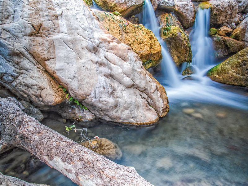 Flowing Water Between The Rocks (Long Shutter Speed) by Nature Life Ambience