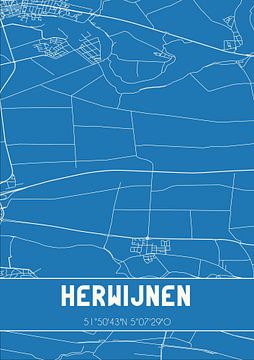 Blauwdruk | Landkaart | Herwijnen (Gelderland) van Rezona