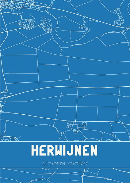 Blueprint | Map | Herwijnen (Gelderland) by Prints of Place