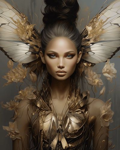 High fashion butterfly girl