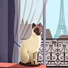 Chat siamois à Paris sur Eduard Broekhuijsen