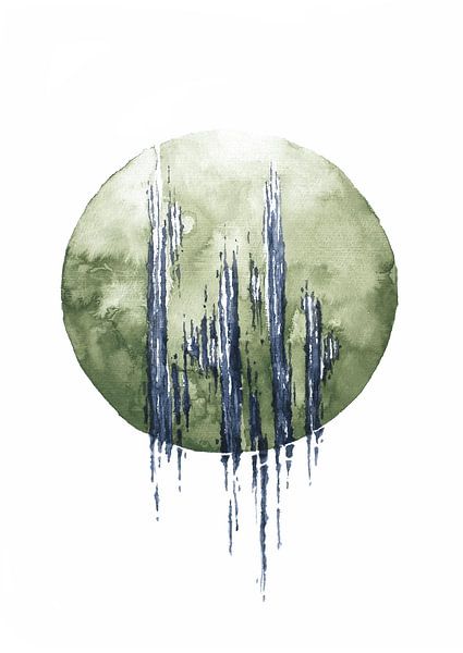 Grüne Aquarellfarbe von Ela Szczepaniak
