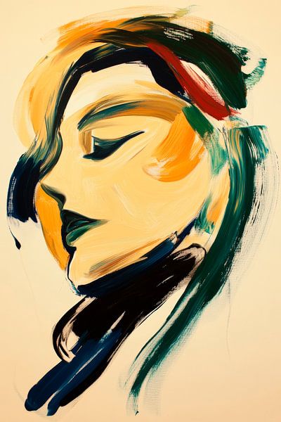 Jeu de couleurs sur le visage d'une femme par Poster Art Shop