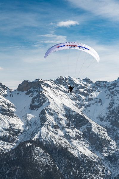 paraglider in de alpen - Fulpmes - Stubai van Erik van 't Hof