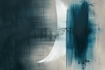 Abstract minimalisme in kobalt blauw van Japandi Art Studio