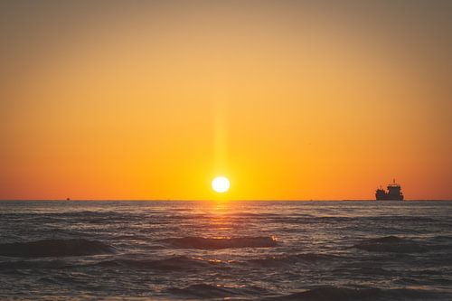 Zonsondergang bij Paal 9 op Texel