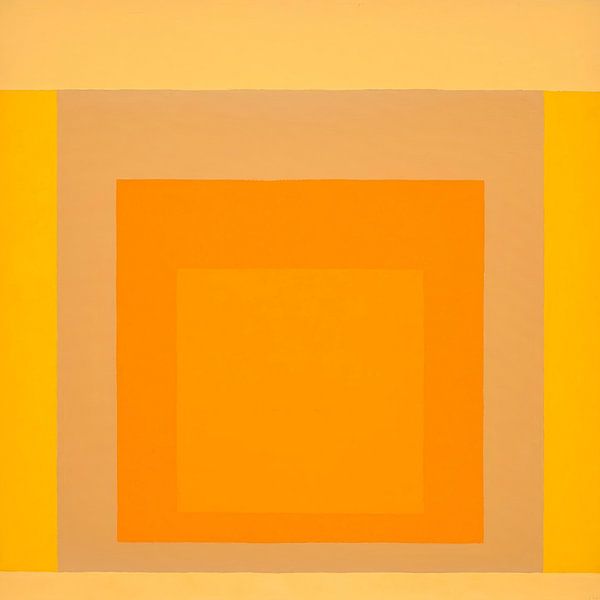 Josef Albers - Studie zur Hommage an das Quadrat, gelb, beige, orange, High Resolution von Vivanne