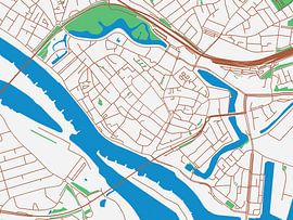 Map of Deventer Centrum in the style Urban Ivory by De Kaartenwinkel