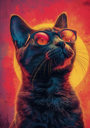 Cat Pop Art "Zonnebril"
