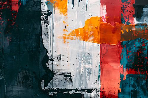 Abstract kleurrijk schilderij met dynamische kleuren