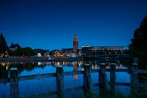 Blick auf Zwolle am Abend