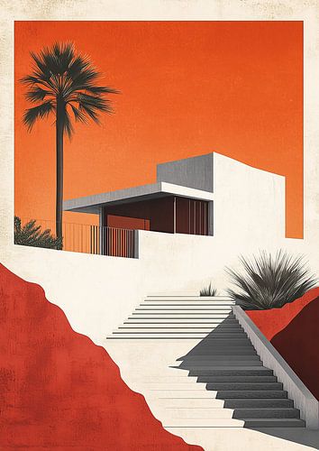 Bauhaus Poster Red Orange