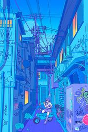 Blue Alley Evening Break by Exhozt