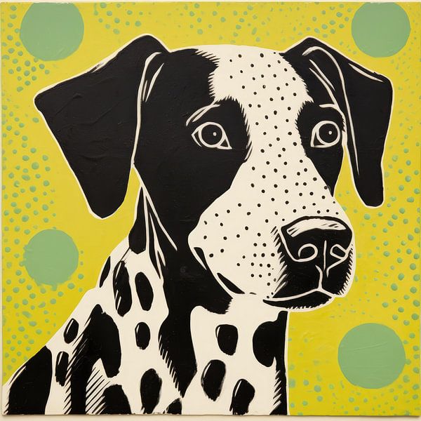 Whimsy Folk Spotted Dog Portrait by Aloke Design