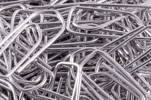 Paperclips close up