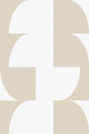 Modern abstract minimalist geometric shapes in beige and white 4 by Dina Dankers
