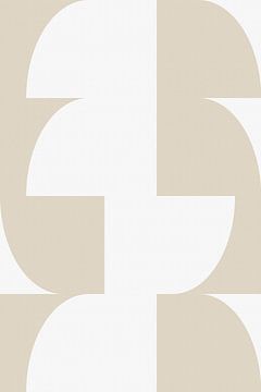 Moderne abstracte minimalistische geometrische vormen in beige en wit 4 van Dina Dankers