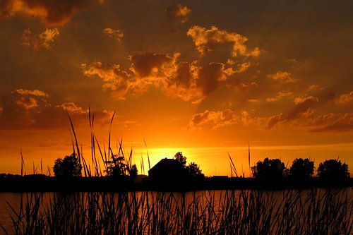 Zonsondergang aan het water / Sunset near the river