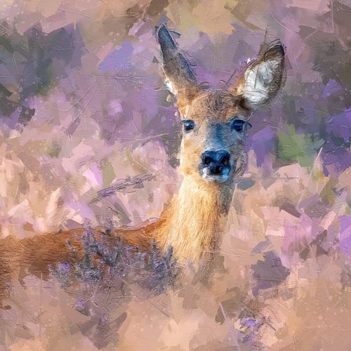 Deer on the moors - painting