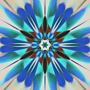 Abstrakte Blume Mandala in rot blau grün