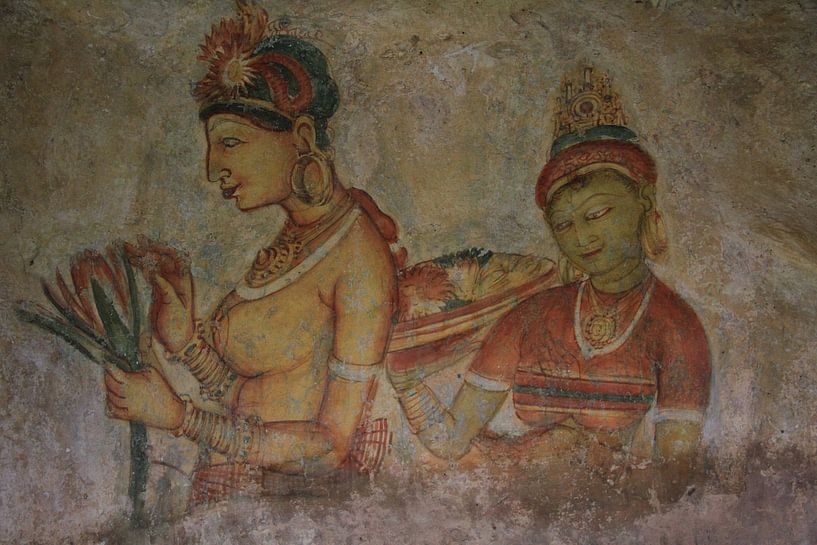 Muurschildering in Sigiriya van Gert-Jan Siesling