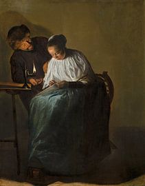 Mann bietet einer Frau Geld an, Judith Leyster