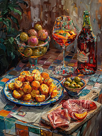 Spanische Tapas und Rotwein von Erika Kaisersot