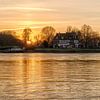 Goldener Sonnenuntergang am Rhein von Uwe Ulrich Grün