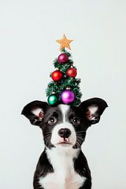 Arbre de Noël chien sur Poster Art Shop
