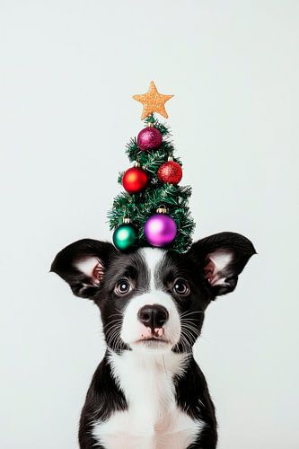 Kerstboom hond
