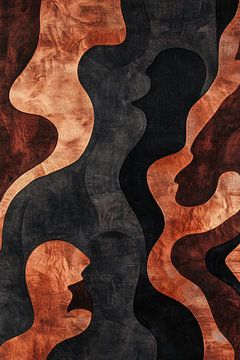 Abstract silhouet in aardetinten van Imperial Art House