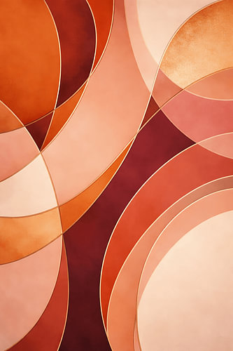 Luxe Abstracte Lijnen in Terracotta en Goud