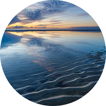 Zonsondergang met ribbels, strand Ameland