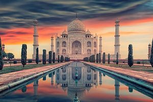 Lever de Soleil sur le Taj Mahal