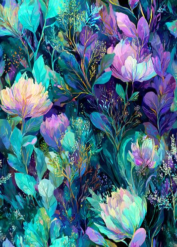 Tropical vibes Floral foliage purple