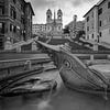 Italien im Quadrat schwarz und weiß, Rom - Spanische Treppe von Teun Ruijters