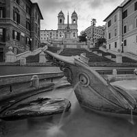 Italie en carré noir et blanc, Rome - Spanish Steps